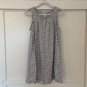 Adonna Blue and White Floral Sleeveless Nightgown